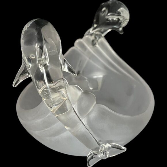 Partylite Jump for Joy Glass Dolphins Frosted Votive Candle Holder P8526 - Picture 2 of 8